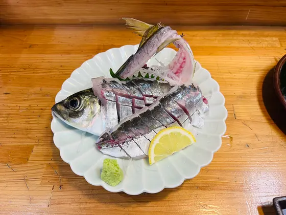 🐟(大分産)活アジの造り ¥1,430