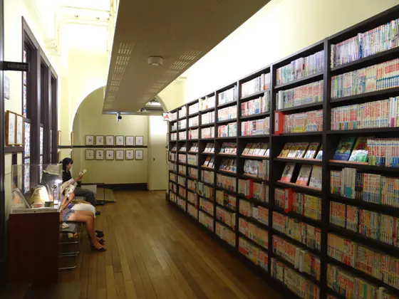 壁の高い位置までマンガで埋まってます