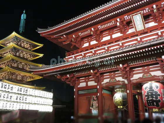 宝蔵門と五重塔