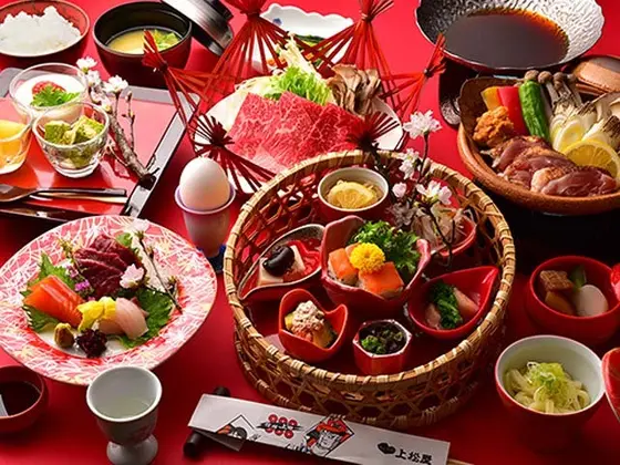 会席も真田色。