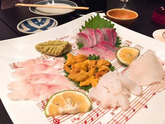 お刺身の盛り合わせ。