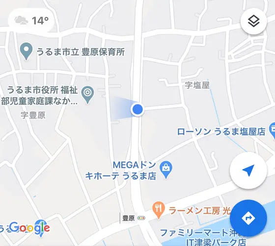 Googleマップで ココ