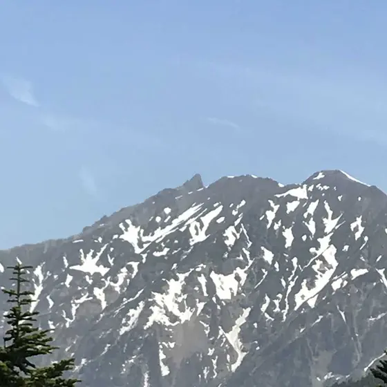 槍ヶ岳をズームで撮影