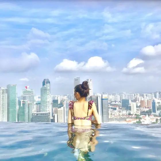 街の中での水遊び