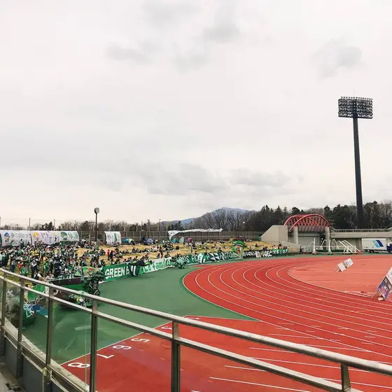 ゴール裏は芝生席