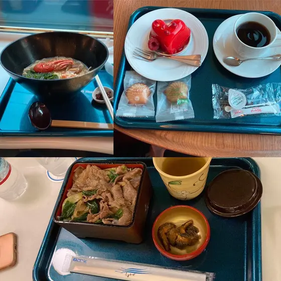 食堂車も連結。軽食、スイーツなどがいただけます。
