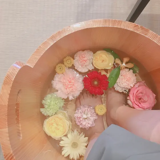 足湯の種類が選べました！