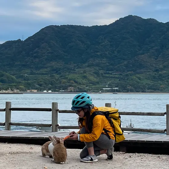 近くに居た女性に撮っていただきました