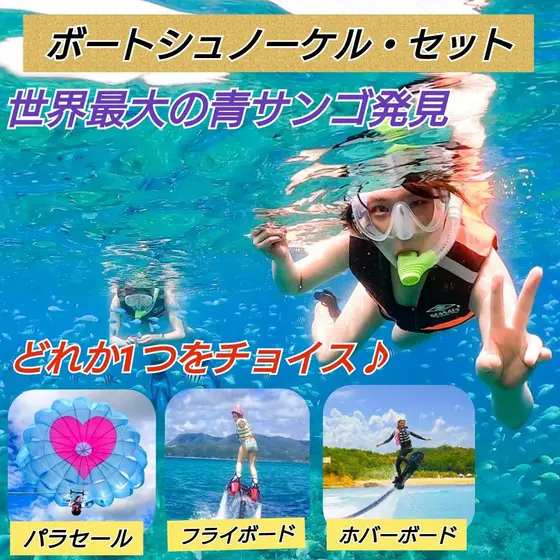 ボートシュノーケルツアー３８５０円