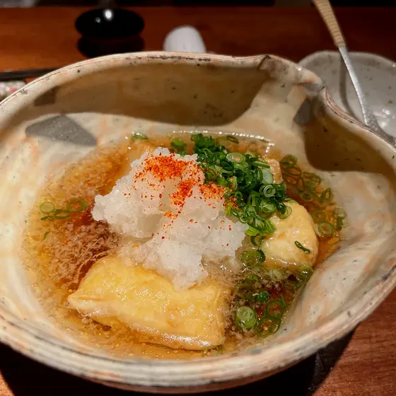 湯葉と生麩の揚出し