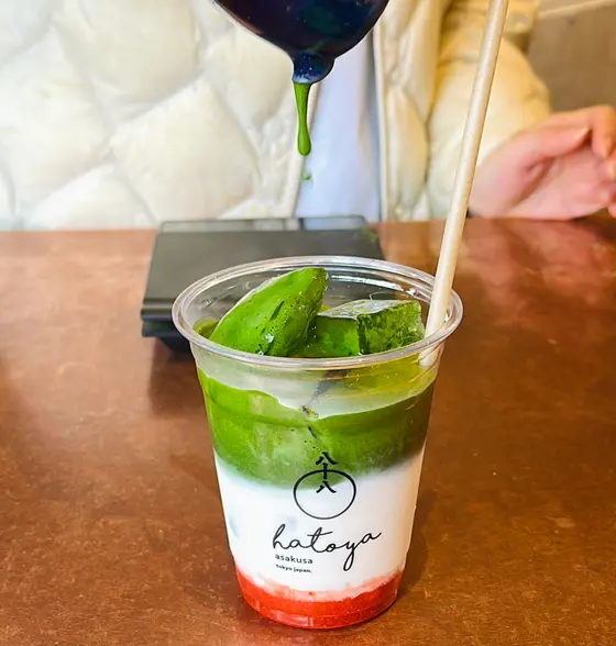 抹茶ラテ＋季節の果物