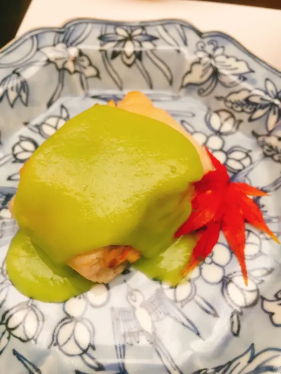 鰆の焼き物グリーンピースソース