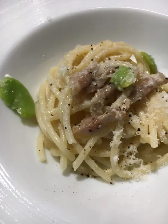 コシのある太麺パスタ