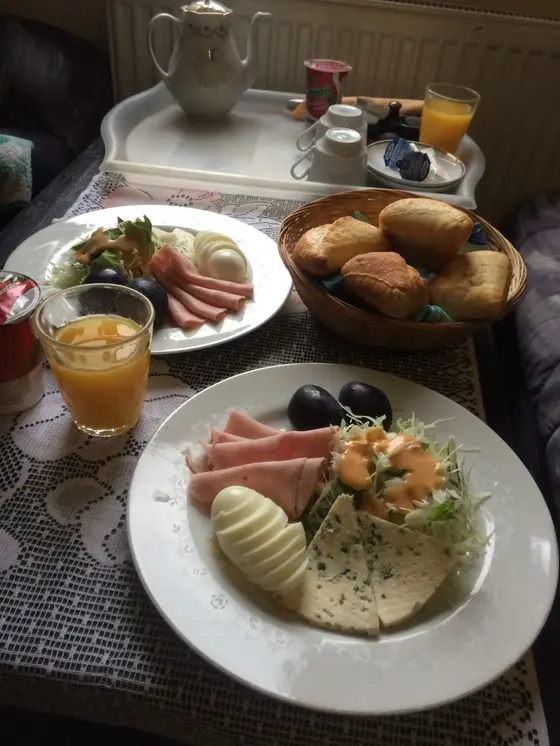 ある日の朝ごはん。毎日とても美味しい朝ごはんを用意してくださいます♪