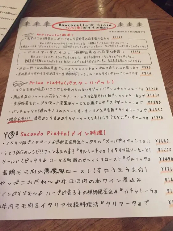 メニューの一部