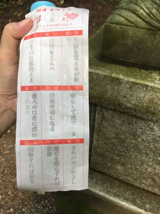 眞名井水神社で水みくじ