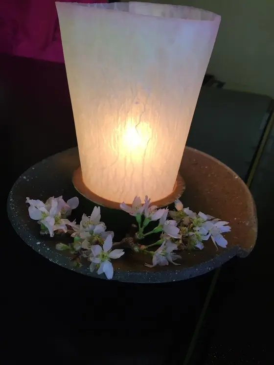 お雛様の季節だったので、ぼんぼりです