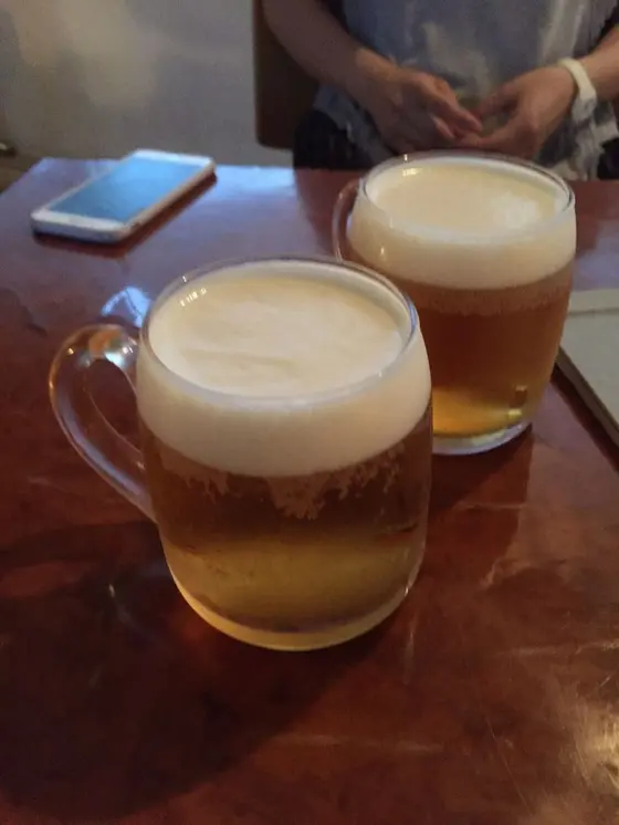 ビールで乾杯