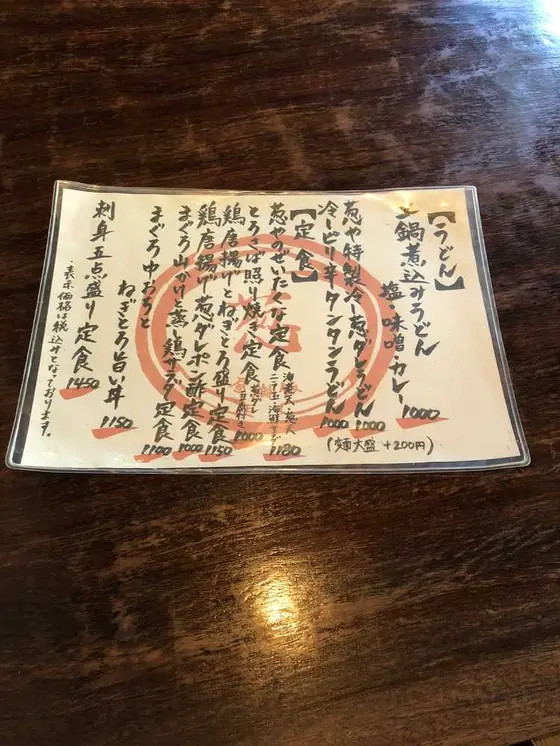 ネギメインのメニュー