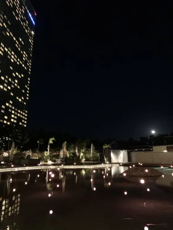 プールサイドからの夜景
