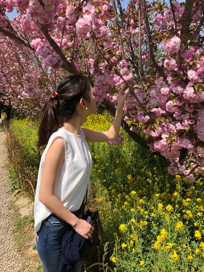 八重桜とともに