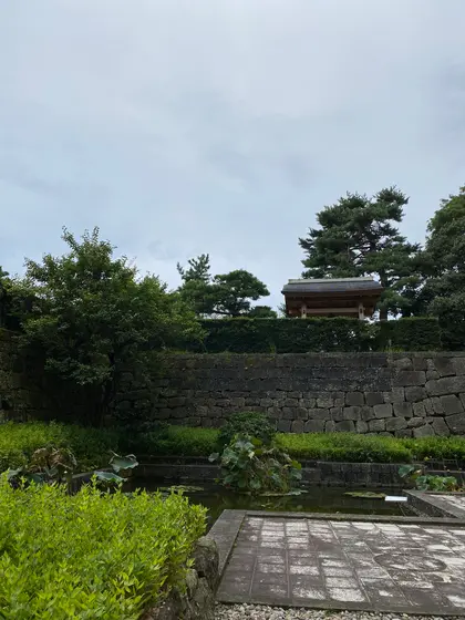堀と緑のコントラスト