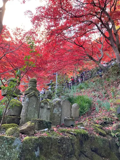 石碑と紅葉