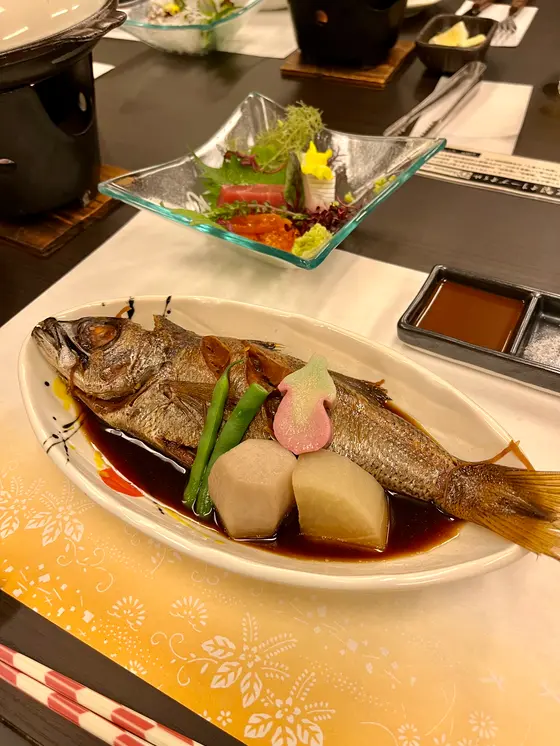 夕食　黒ムツ煮付け