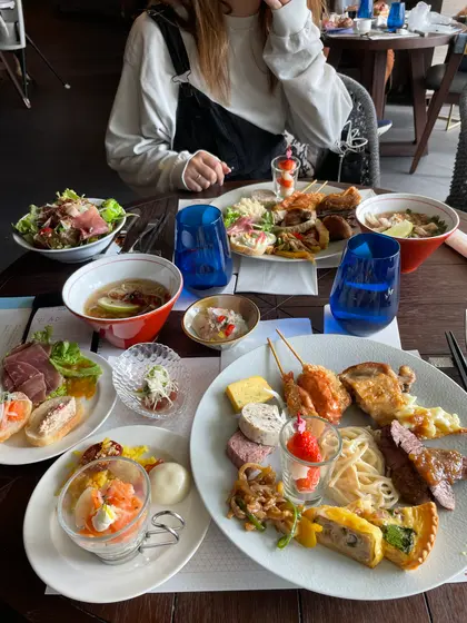 朝食はビュッフェ