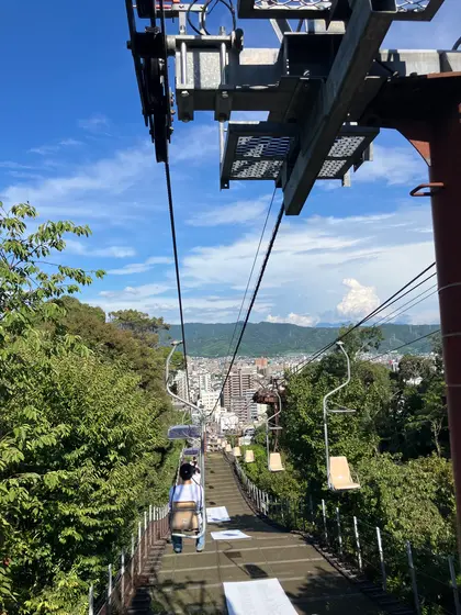 帰りはリフトで