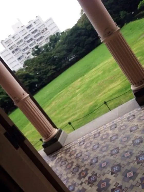 洋館からみた庭