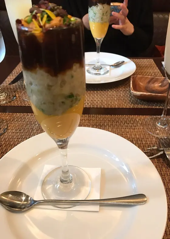 前菜  うにとホタテのパフェ風