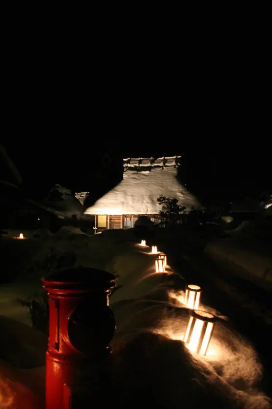 Stroll around illuminated village