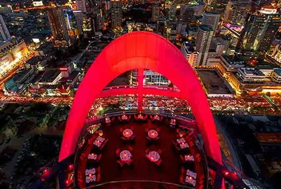 バンコクの中心部を見下ろせる景色
