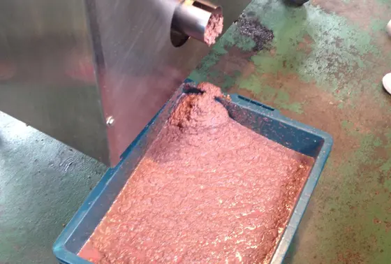オリーブの実を絞った所