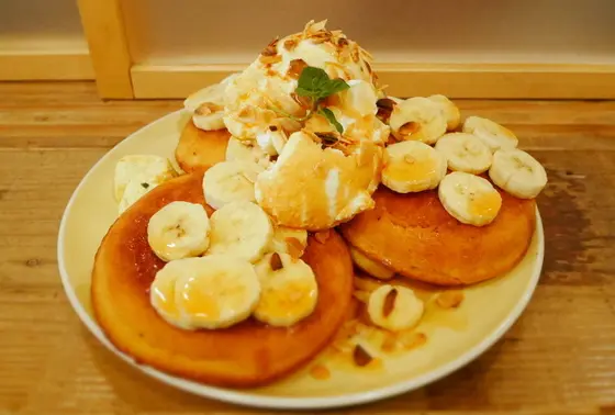 リコッタチーズとバナナのパンケーキ