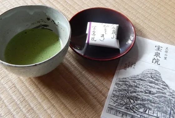 お抹茶＆お菓子がつきます