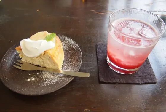 桃のチーズケーキ