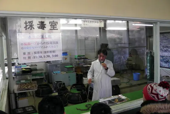 採毒実演