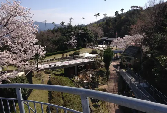 飛龍観回廊から園内を見る