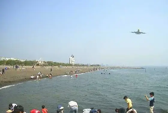 砂浜から飛行機ウォッチング!?