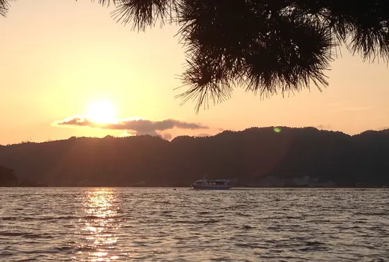 天橋立から見た夕陽