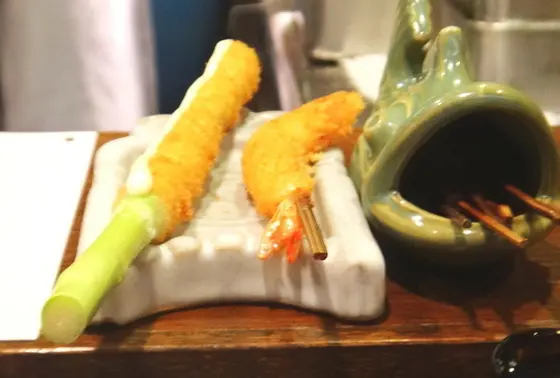 アスパラの串揚げ