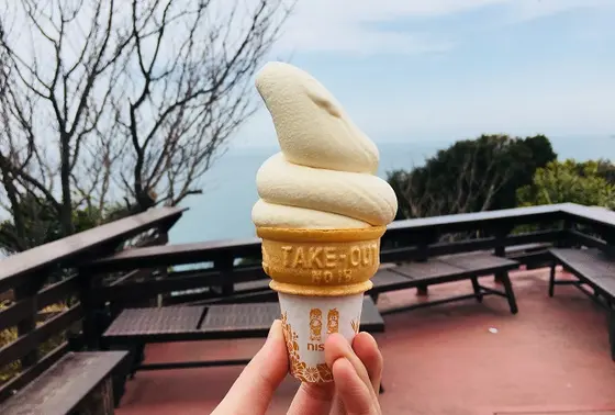 本店限定 "あわじ島玉ねぎソフト"　330円