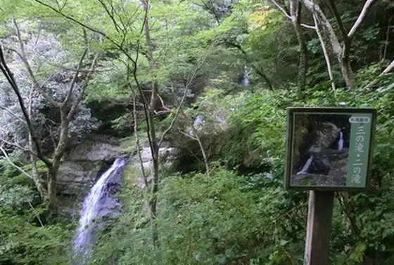 「一の滝」「二の滝」「三の滝」「錦流の滝」