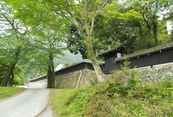 お寺の石垣が見えました