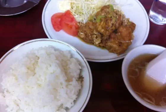 唐揚げ定食 特殊味付け