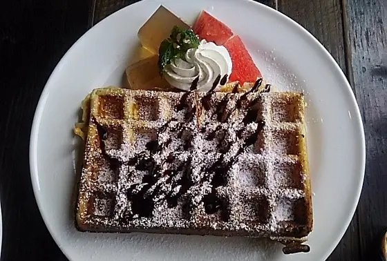 焼き立てワッフル