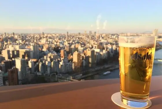 ビールと絶景