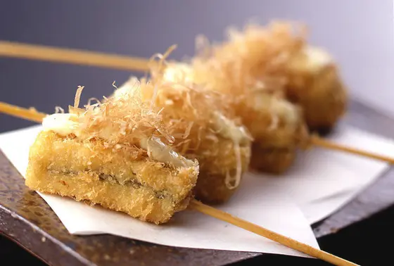 子持ち昆布串揚げ